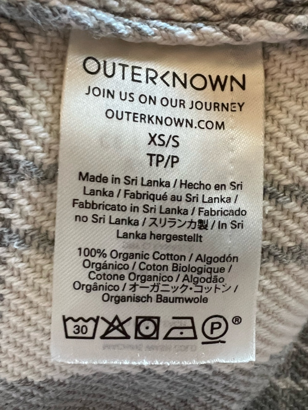🤍Outerknown Chroma Blanket Shirt in Gray & White Plaid • Organic Cotton • XS/S - Picture 5 of 6